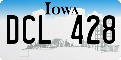 IA license plate DCL428