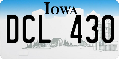 IA license plate DCL430