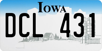 IA license plate DCL431