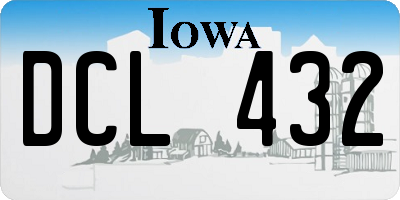 IA license plate DCL432