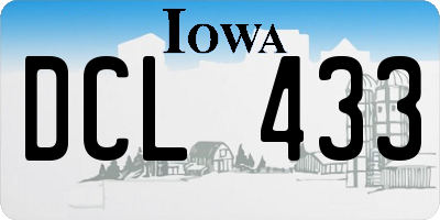 IA license plate DCL433