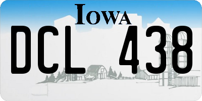 IA license plate DCL438