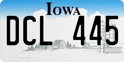 IA license plate DCL445
