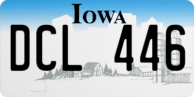 IA license plate DCL446
