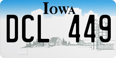 IA license plate DCL449