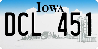 IA license plate DCL451