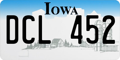 IA license plate DCL452