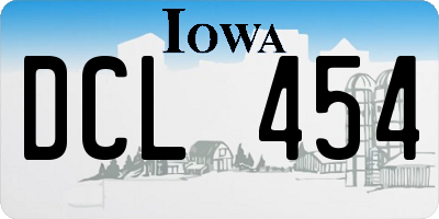 IA license plate DCL454
