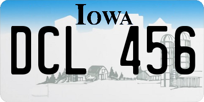 IA license plate DCL456