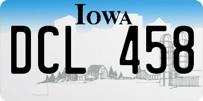 IA license plate DCL458