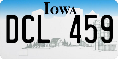 IA license plate DCL459