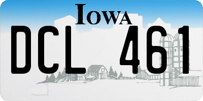 IA license plate DCL461