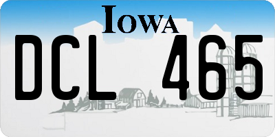 IA license plate DCL465
