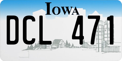 IA license plate DCL471