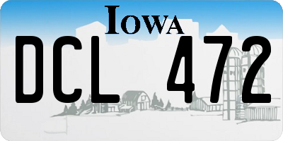 IA license plate DCL472