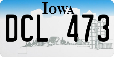 IA license plate DCL473