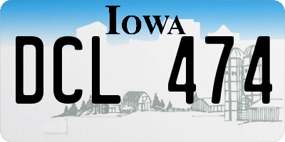 IA license plate DCL474