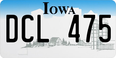 IA license plate DCL475