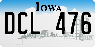IA license plate DCL476