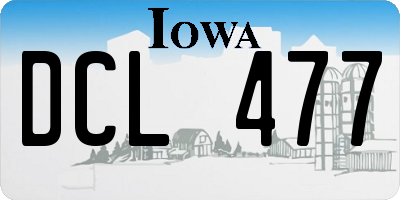 IA license plate DCL477
