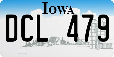IA license plate DCL479