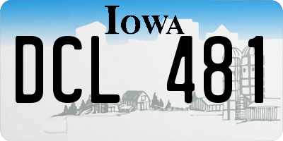 IA license plate DCL481