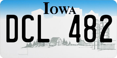 IA license plate DCL482