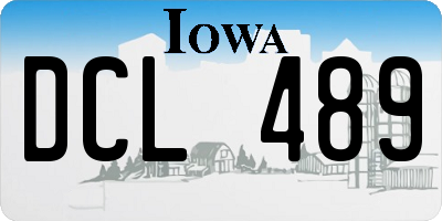 IA license plate DCL489