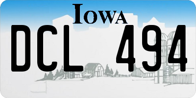 IA license plate DCL494