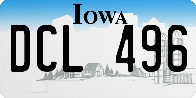 IA license plate DCL496