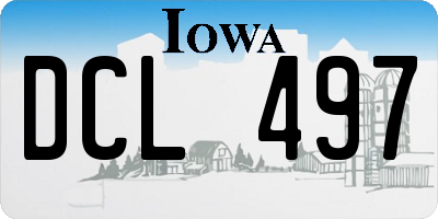 IA license plate DCL497