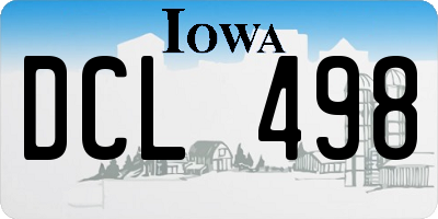 IA license plate DCL498