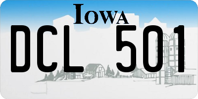 IA license plate DCL501