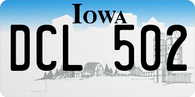 IA license plate DCL502