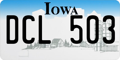 IA license plate DCL503