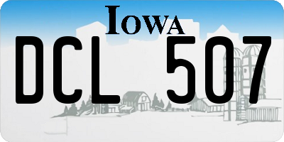 IA license plate DCL507