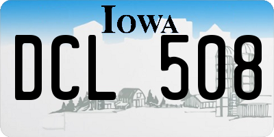 IA license plate DCL508