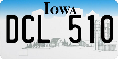 IA license plate DCL510