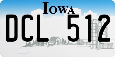 IA license plate DCL512