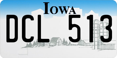 IA license plate DCL513