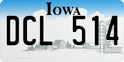 IA license plate DCL514