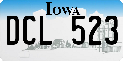 IA license plate DCL523