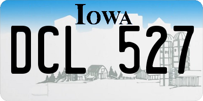 IA license plate DCL527
