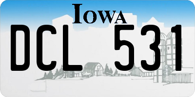 IA license plate DCL531