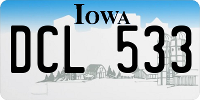 IA license plate DCL533