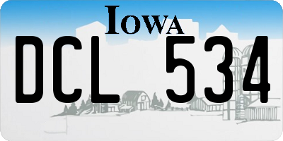 IA license plate DCL534