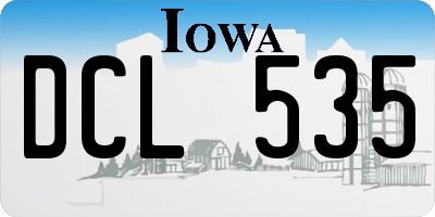 IA license plate DCL535