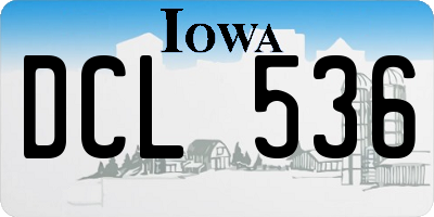 IA license plate DCL536