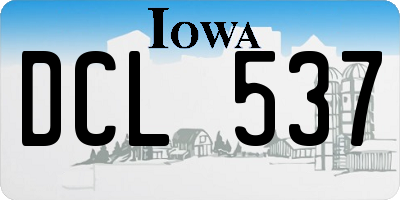 IA license plate DCL537