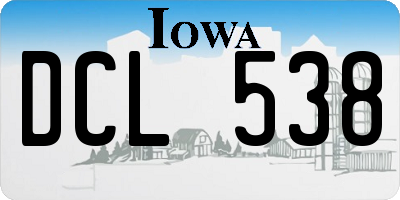 IA license plate DCL538